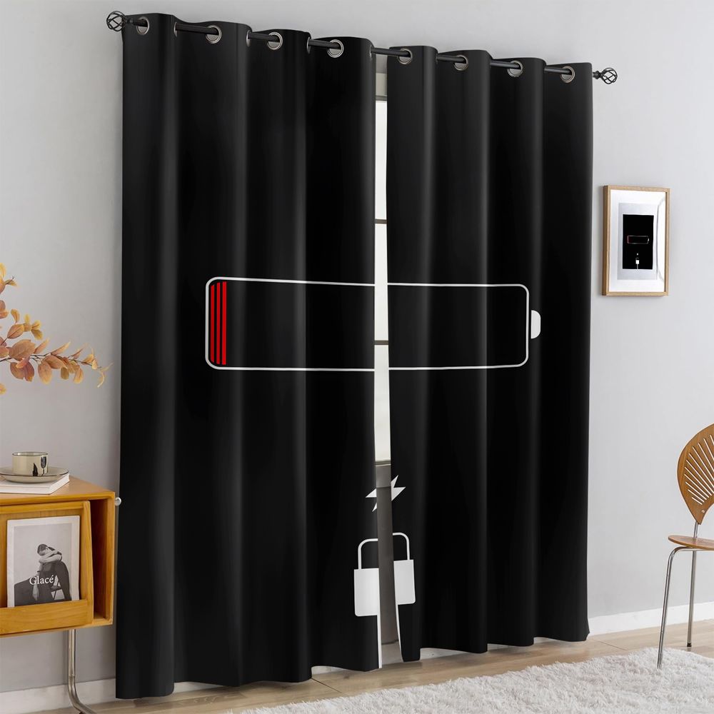 High Tech Office Room - Rideaux occultants minimalistes à chargement USB-C
