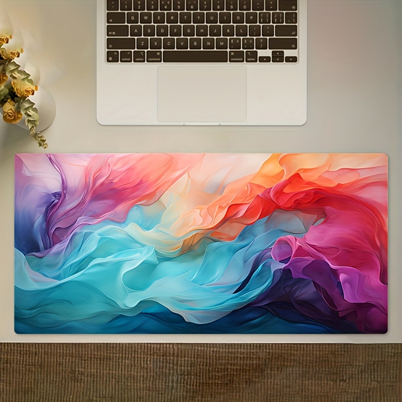Office Tech Desk - Grand tapis de souris abstrait coloré,