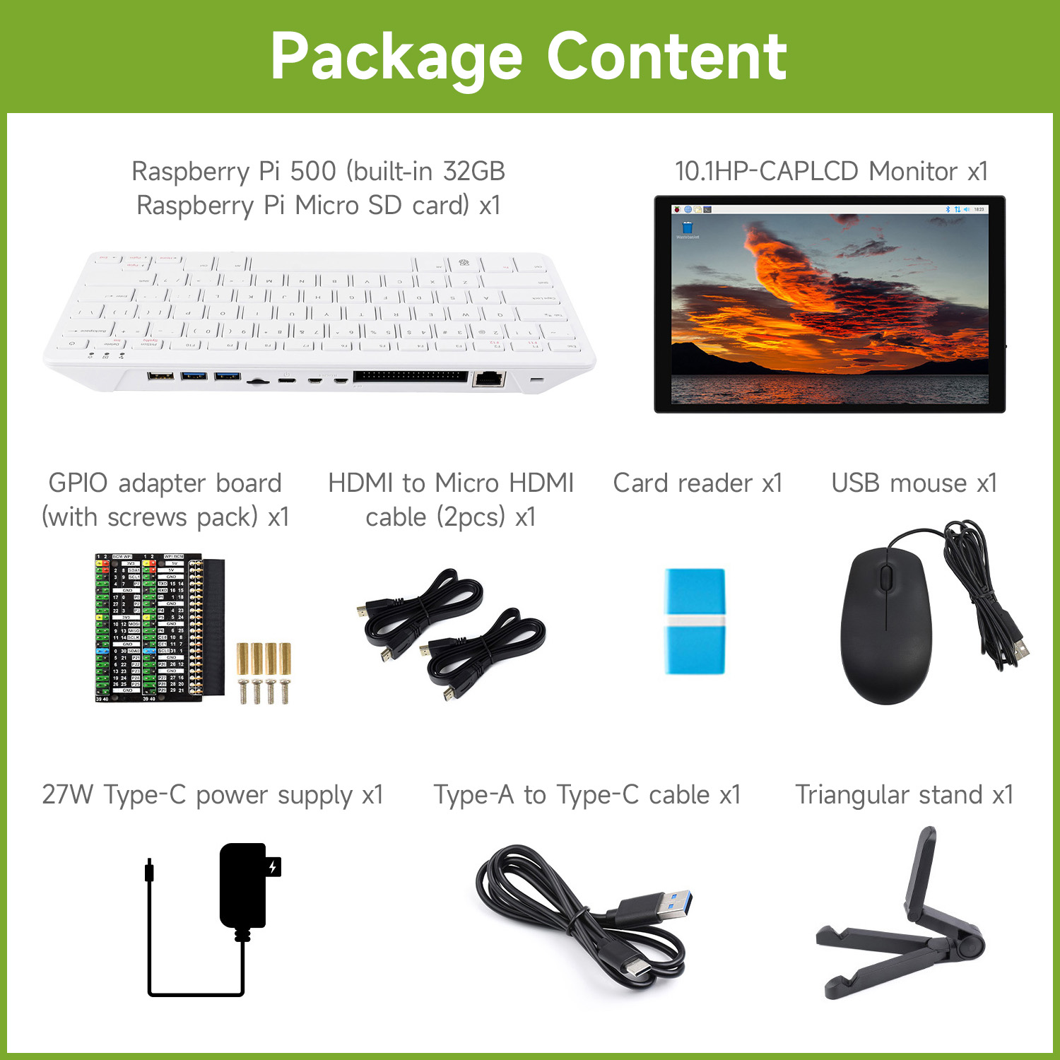 Raspberry Pi Keyboard - Raspberry Pi 500 avec accessoire Waveshare,