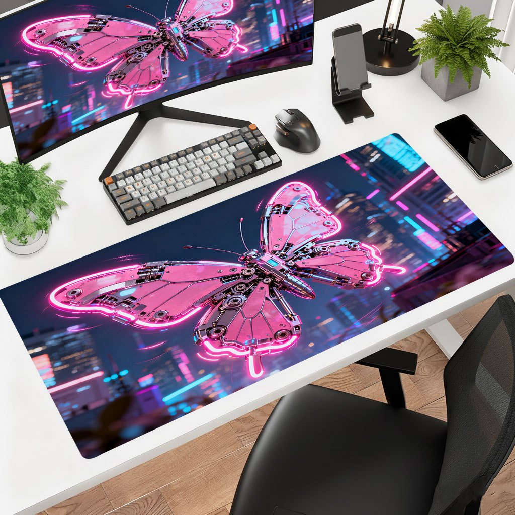 Office Tech Desk - Tapis de souris Pink Tech Iron
