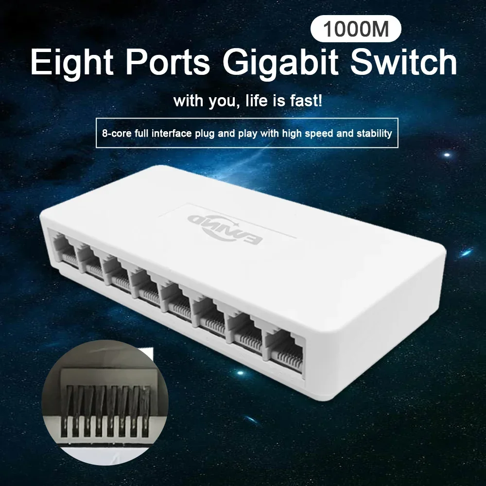 Ethernet Switch 8 Port - Nouveau commutateur Ethernet 10/100/1000Mbps, 8 Ports,