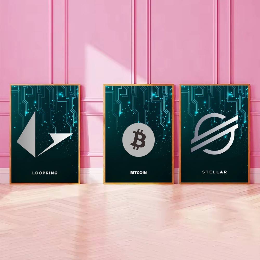 Affiche de symboles crypto de  - Tech Office Wallpaper avis et prix