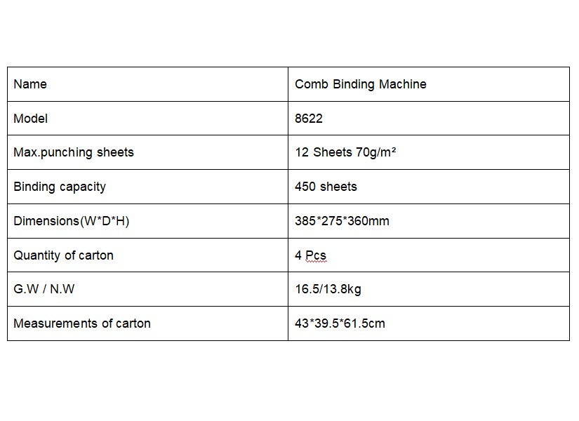 Machine à relier 8622, 21 trou - Binding Machine Comb avis et prix