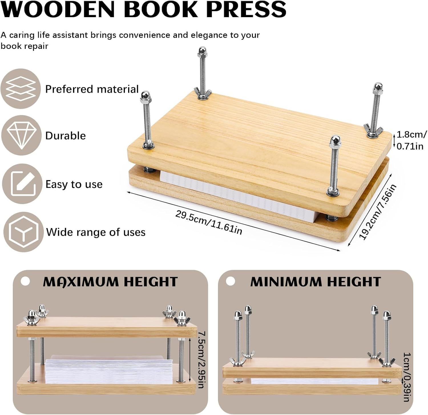 Presse à livres en bois, outil - Binding Machine Comb avis et prix