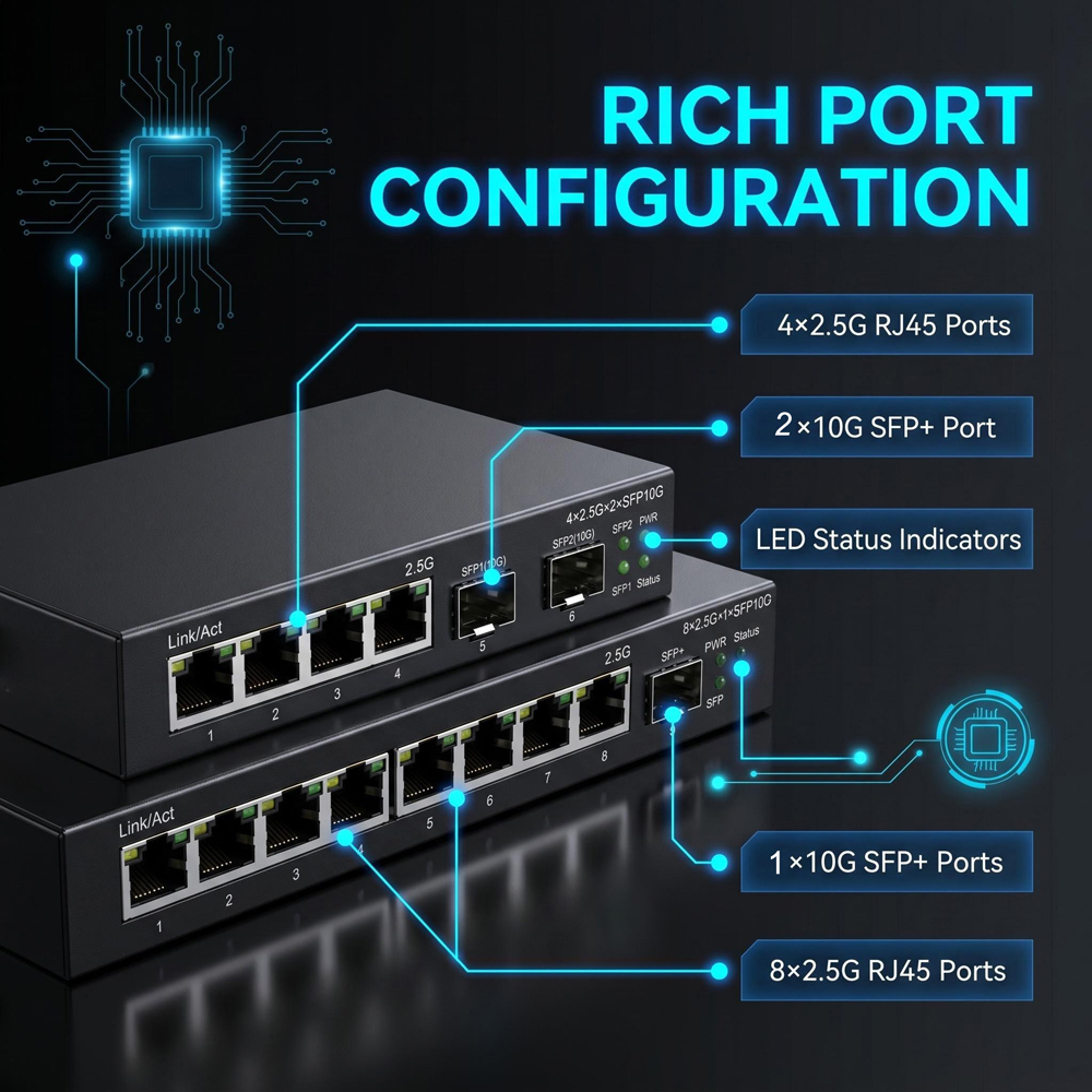 Switch Ethernet 2.5G 4/8 ports - Ethernet Switch 8 Port avis et prix